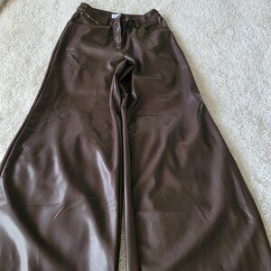 Lucy Paris XS Faux Brown Leather Pants